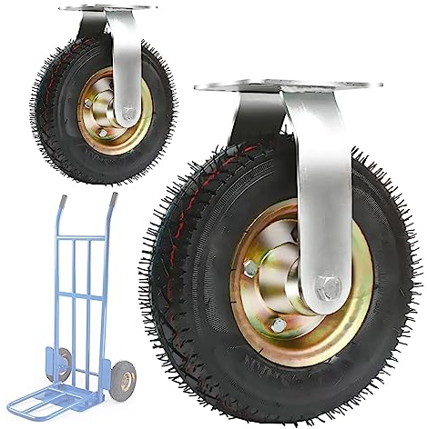 JINFEUGE 2Er-Pack Hochleistungs-Lenkrollen, Industrie-Lenkrolle, Ersatzrollen Für Werkzeugkästen, Pneumatische Rolle, Leise/Fi*Ed/150Mm/6In