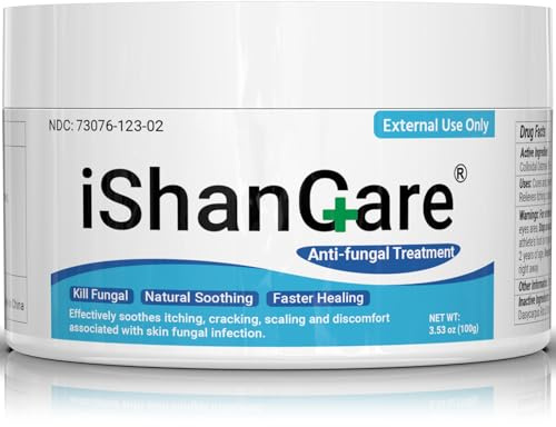 ishancare Antifungal Cream, All Natural Herbal Anti Fungal Skin Cream for Athlete's Foot, Jock Itch, Ringworm, Tinea Versicolor, Fungal Infection, 3.53 OZ