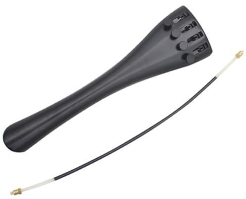 Cello Saitenhalter 1 Satz mit Feinstimmern und 4 Löchern für Cello | Metall und Abs, Robust gegen Rost, Leicht zu Montieren und Ersetzen, Schwarz, für Liebhaber und Profis