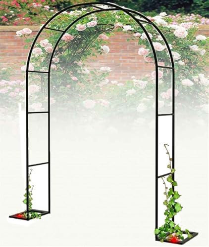 WCQSYY Extérieur Arche De Jardin en Métal Résistant Aux Intempéries pour Le Soutien des Vignes, Décoration De Jardin, Plantes Grimpantes,Noir,W1.4M*H2.3M