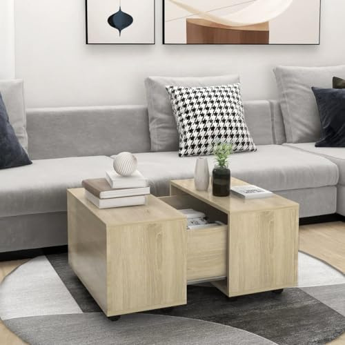 Generisch Couchtisch Sonoma-Eiche 60x60x38 cm Holzwerkstoff，jiangboyue-806861