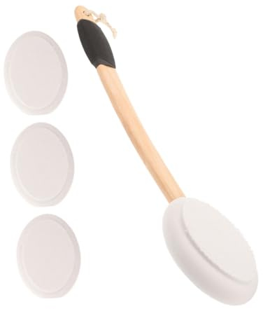 WOFASHPURET Lotionapplikator Rückenbürste Satz mit Rutschfestem Griff Lang Ersatzköpfe für Körper Beine Füße Vielseitiger Bade und Lotionapplikator