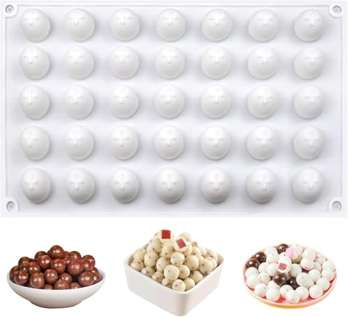 CUEMOON Chokladformar kulform silikonform 35 hål, silikonform chokladformar kula silikon för choklad, kakor, gelé, kupolmus, gör-det-själv