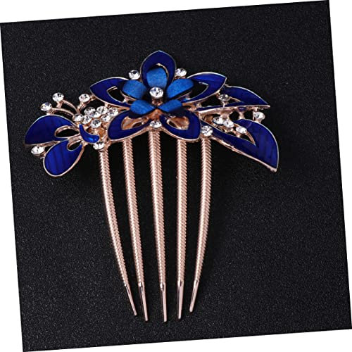 LALADEFIEE Eleganter Braut-haarkamm Mit Dunklem Blau Strass Verziert Feiner Haarschmuck Für Hochsteckfrisuren Seitenkamm Festliche Accessoires Für Damen Bei Hochzeit Party Und Ball