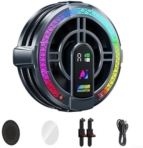 Ventilador de refrigeración AI, radiador magnético para teléfono móvil, portátil, recargable, RGB para juegos y transmisión