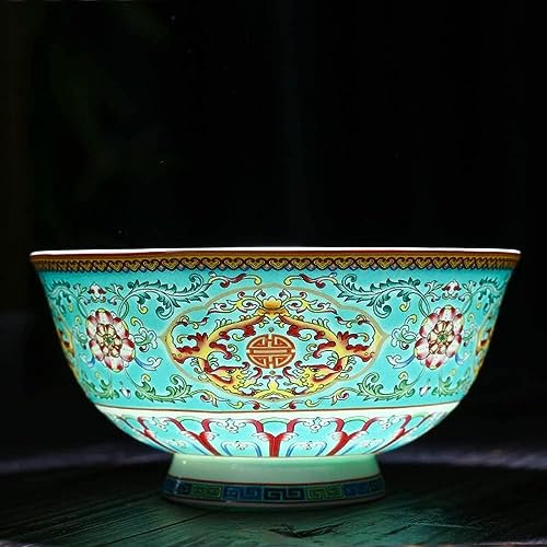 SUNMME Cuenco de cerámica para Sopa, Estilo Antiguo Palacio Chino, de Porcelana, para arroz y gachas, 15,6 cm (7,8 Pulgadas), esmaltado, de Hueso