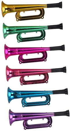 KONTONTY 12 Piezas Trompetas de Plástico para Instrumentos Musicales de Ruido para Fiestas para Cumpleaños Bodas y Conciertos