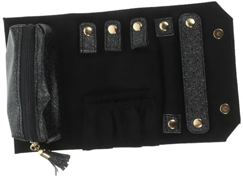 VALICLUD Bolsa Plegable Para Joyas Organizador De Viaje Fabricada Pelusa y Cuero