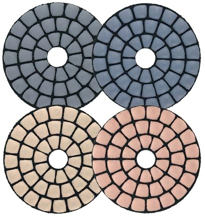 NBB Tampons de polissage diamant 50mm/2 disque de rénovation ponçage diamant pour polir à sec et à humide sur granit marbre pierre céramique avec support en nylon finition de qualité (MIXTO, 4)