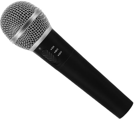 Milisten 2.4g Drahtloses Dynamisches Musikmikrofon für Karaoke und Live | Satz mit Empfänger, Zinklegierung, Schwarz, Inklusive 2 Aa 1, 5v Batterien für Stabile Tonaufnahme