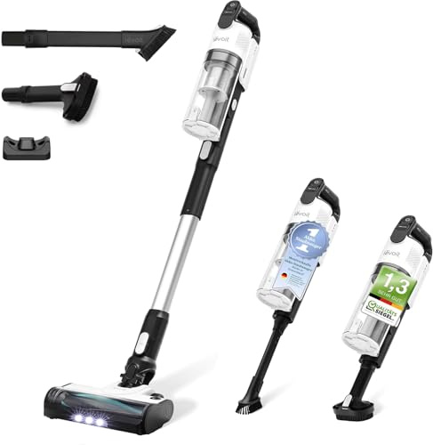 LEVOIT Cordless Vacuum Cleaner, 100,000 RPM Brushless Motor, Anti-Hair Wrap, Hard Floor 99.7% Clean, Up to 50min Runtime, 5-Level Filter, 8-in-1 Accessories for Pet Hair & Hardfloor, LVAC200 Black