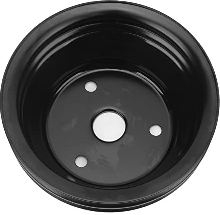 Sonew Polea de Bomba de Agua del Motor, Polea de Correa en V de Acero de 2 Ranuras con Ranuras Profundas para Evitar el Deslizamiento de la Correa, para Bloque Pequeño V8 Gen I 262ci