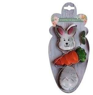 Formine Biscotti Pasqua Set 3 Tagliabiscotti Acciaio Inox, Stampi Biscotti Coniglio Pulcino Agnello, Per Pasta Frolla, Dolci, Cake Design e Decorazioni Pasquali, Accessori Cucina Pasticceria (Forma 2)