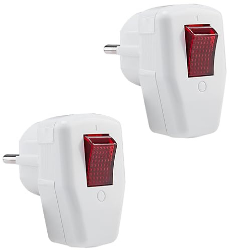 Spina con contatto di protezione con interruttore, spina angolare con interruttore, colore bianco