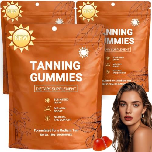 Tanning Gummies For Women, 2026 Snabb solbränna, Astaxantin, Betakaroten och Lykopen, Ljusstyrka och Fuktgivande Huden för en naturlig glöd, 60 st, 3