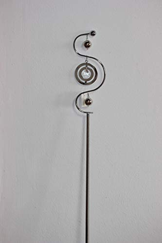 unbekannt Feiner Gartenstecker/Stele m. Kugeln a.Metall, silberfarben, H 1,20 m, zerlegbar