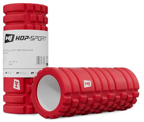 Hop-Sport Faszienrolle mit Noppen für Wirbelsäule, Beine, Rücken – Massagerolle für Ganzkörper-Selbstmassage, Foam Roller - Mittel-Hart, HS-A033YG