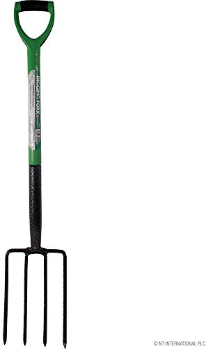 Garden Border Digging Fork - Carbon Steel 4 Tooth Handle, Gardening Hand Tool | Heavy Duty | Cultivating All Types Of Soil | For Gardening & Digging, Garden Pitchfork Tool