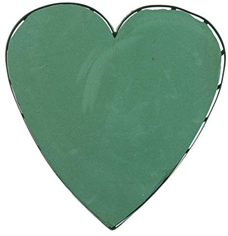 HEALLILY Blumenschlamm Herzform Mit Saugnapf 15 Zoll DIY Steckmasse Nasssteckschaum Für Hochzeitsauto Dekoration Und Besondere Anlässe Grün