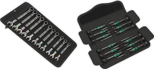 Wera Joker Combination Ratchet Spanner set Metric, 11pc, 05020013001 & 73675 Kraftform Micro Precision Screwdriver Set, 12 Pieces