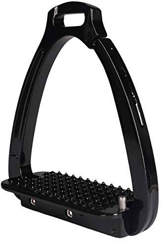 Horka Juego de estribos de aluminio de seguridad, 5 estrellas, acero inoxidable, color negro