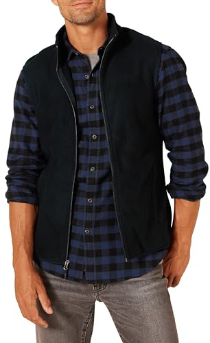 Amazon Essentials Herren Polarfleece-Weste mit durchgehendem Reißverschluss (erhältlich in Big & Tall), Schwarz, M