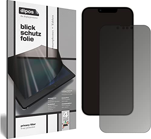 dipos I Blickschutzfolie kompatibel mit Apple iPhone 13 Pro Display-Schutzfolie matt mit 4-Wege Sichtschutz-Effekt