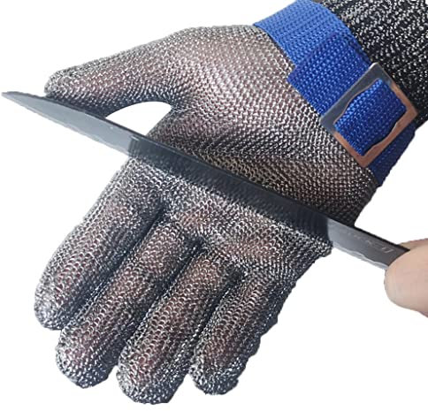 Gant Anti Coupure WXYZ Gants résistants à Couper Le Fil de Protection en Acier de Protection de la Grade 5, adapté à la Coupe de Viande dans la Cuisine, enlever Les huîtres, Le boucherie, la sculptur