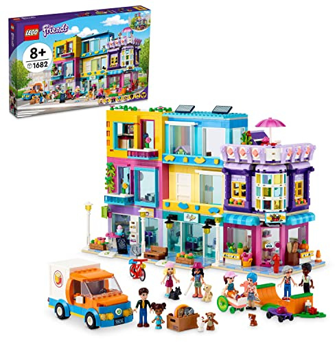 Lego 41704 Friends L'Immueble de La Grand-Rue, casa de muñecas Heartlake City con café y salón de peluquería, 7 minipuches