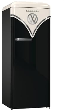 Gorenje Retro Collection OBRB 615 DBK Retro – Kühl-Gefrierkombination / 152,5 cm/FrostLess/Schnellkühlfunktion/FreshZone/FastFreeze/Kühlteil 225 l/Gefrierteil 22 l/EEK D/schwarz