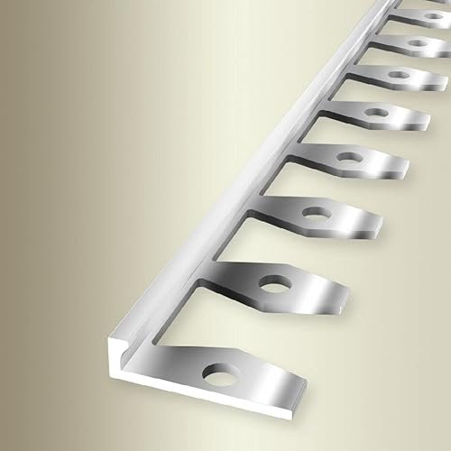 PROVISTON | Profilé de finition | Largeur : 21 mm | Hauteur : 3 mm | Longueur : 2500 mm | Aluminium poli | Profil flexible | Poinçon ouvert
