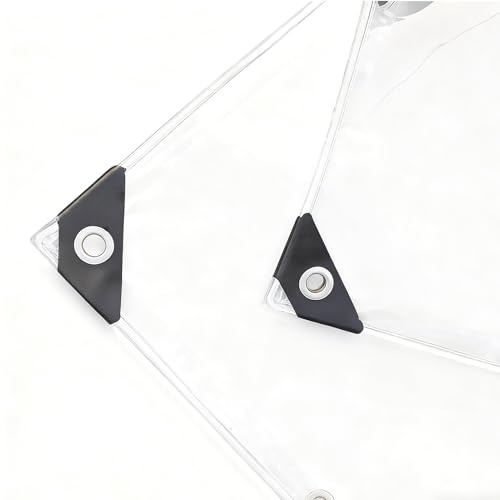 RAUMPA PVC Plane Transparent mit Ösen 2x4 m, Abdeckplane Durchsichtig Regenschutz Balkon Regenplane, Wasserdicht Wetterfeste für Außenbereich Pavillon Seitenwand Outdoor Terrassen Garten