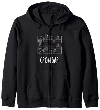 Crow Bar Funny Animal Pun Zip Hoodie