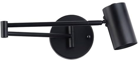 B·LED BARCELONA LED Lámpara de pared negra con brazo articulado, luz de lectura orientable para dormitorio, salón, cabecero de cama y oficina