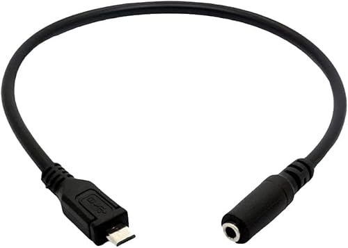 Mr. Gadget's Solutions Mini USB Male To 3.5mm Jack Female Audio earphone Cable for Active Clip Mic Microphone Convert Adapter