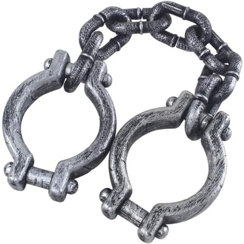 SHITOOMFE Plastik Halloween -Fesseln in der Kette für Kostümprops Dekoration Cosplay Accessoire, Spielzeughandschellen