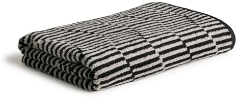 Möve Illusions Relief Duschtuch 67 x 140 cm aus 100% Baumwolle, Cashmere/Black