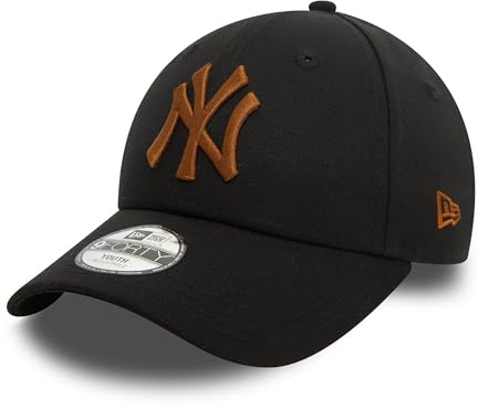 New Era New York Yankees MLB League Essential Noir Marron 9Forty Casquette Ajustable pour Enfants