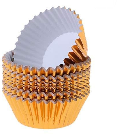 100 pirottini di carta per cupcake e muffin, in alluminio, per C