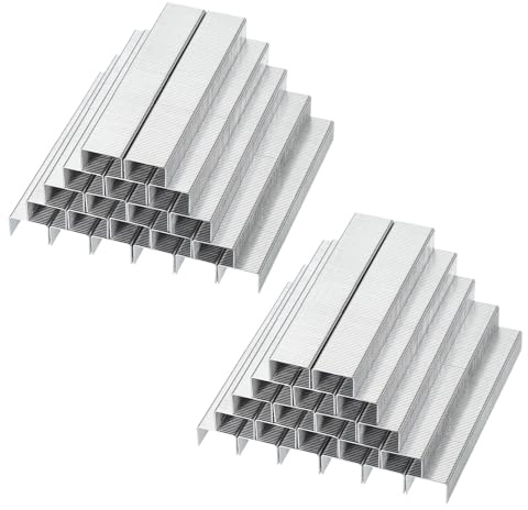 PATIKIL 23/8 Agrafes pour agrafeuse, 10 boîtes de 10000 pièces de 5/16 de longueur de jambe standard à pointe plate et ciseau, sans bourrage, pour fournitures de bureau à domicile, argent