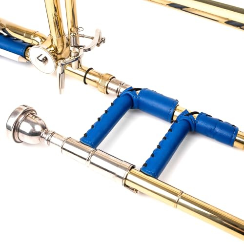 Posaune Handschutz Slide Guard Echt Leder Schutz Posaune Grip Hand Wrap Feucht Schmutz Öl Schutz Schutzpolster Leder Zubehör & Schutz (Blau)