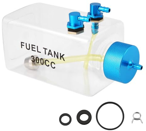Quystetes Depósito de Combustible Gasolina Botella de Plástico Transparente 300CC CNC para Avión RC Gas y Nitro