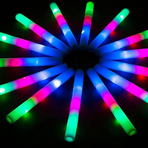 Mwqpgyh Set Of 10 Glow Sticks For Wedding,48x4cm Glow Sticks Bulk - Neon Light Sticks, Glow-in-The-Dark Light With 3 Modes Colorful Flashing For Weddings, Raves, Concerts