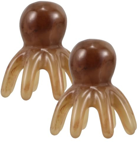 OSOLADY Oktopus Kopfhautmassagegerät mit Vielseitigem Design aus Kunstharz 2 Stück-pack für Kopfhautstimulation zur Anwendung in Selbstpflege und Heim Massage
