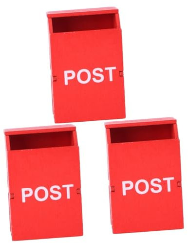BAZEITFLOW 3pezzi Mini Mailbox Decorativo Miniatura Accessorio Casa Delle Bambole Arredamento Per Miniature Lifelike Design Creativo e Dettagliato Per La Stanza Dei Giocattoli e Miniature