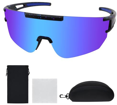 Homeinmind Snabba glasögon, cykelglasögon män kvinnor, sportglasögon cykel cykelglasögon löpglasögon UV400 skydd solglasögon för vägcykel MTB löpning golf ridning skidor rave mörkblå