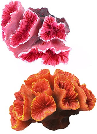 YARNOW 2stücke Aquarium Korallen Dekoration Künstliche Korallen Aus Harz Für Aquarien Ornament Für Aquarien Und Teiche