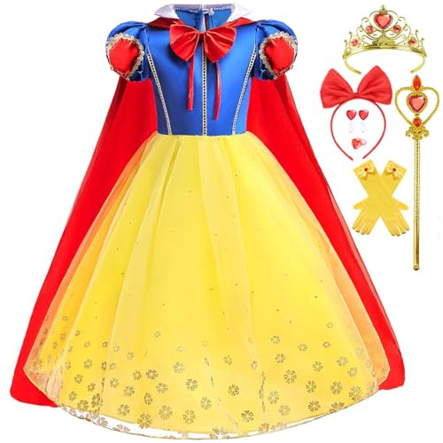 iTVTi Princess Costume Dress for Little Girls Princess Dress Up Costume Party Carnival Halloween Cosplay with Accessories, 2-3 Years(Tag 100)