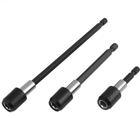 3 PCS Inserti per Avvitatore, Inserto per Avvitatore, Prolunga Avvitatore, Adattatori per Mandrino per Prolunga a Stelo Esagonale, Porta Inserti Magnetica a Rilascio Rapido, 60/100/150mm