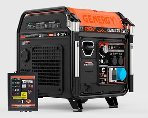 GENERGY Creata ATS-Silent 7500 Watt Stromerzeuger Inverter Benzin, ATS für die automatisierte Hausabsicherung, 26L Tank, E-Start, Echter Inverter, Stromgenerator, Notstrom, Notstromgenerator